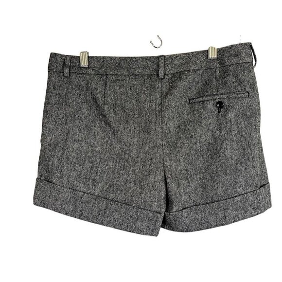 Express Wool Shorts 10 Gray Cuffed Y2K Preppy Academia Leopard Print 80s Classic - Picture 11 of 16